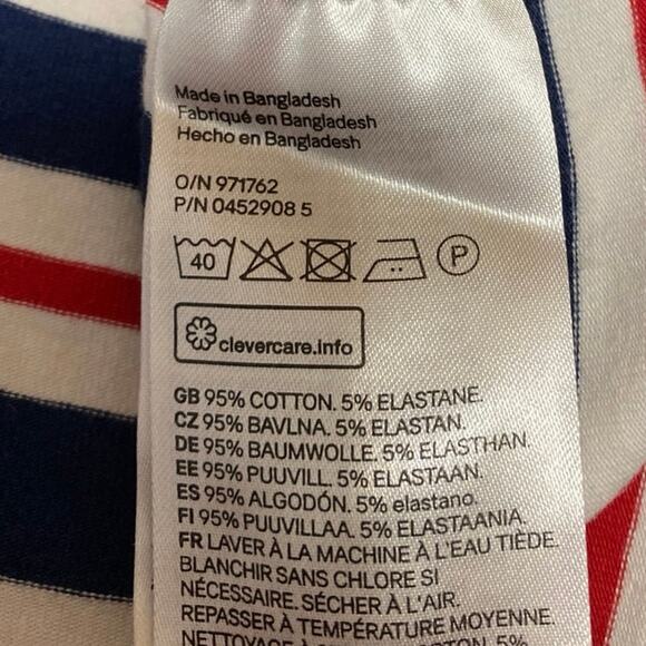 H&M Divided Multicolor Striped Crewneck Short Sleeve Casual Tee T shirt Top Sz S - Picture 4 of 4